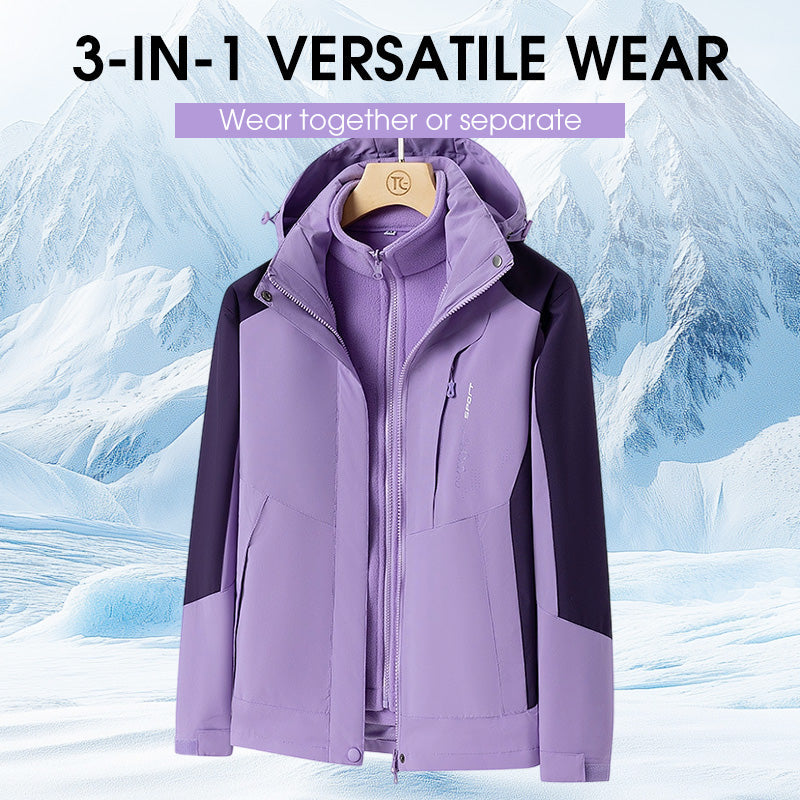 Women's 3-in-1 Outdoor Triple-Protection Multi-Color Jacket