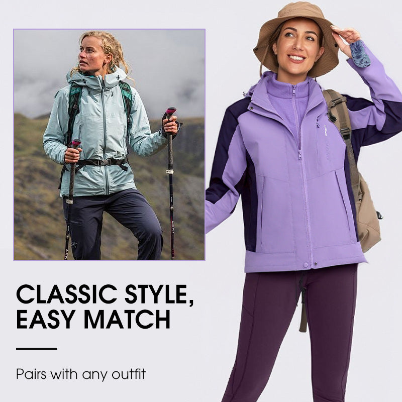 Women's 3-in-1 Outdoor Triple-Protection Multi-Color Jacket