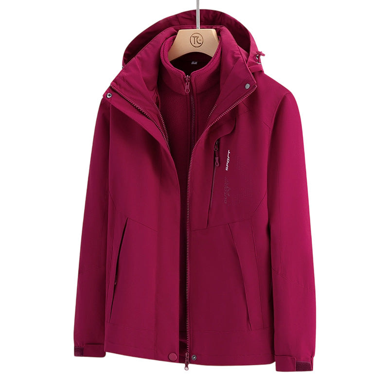 Women's 3-in-1 Outdoor Triple-Protection Multi-Color Jacket
