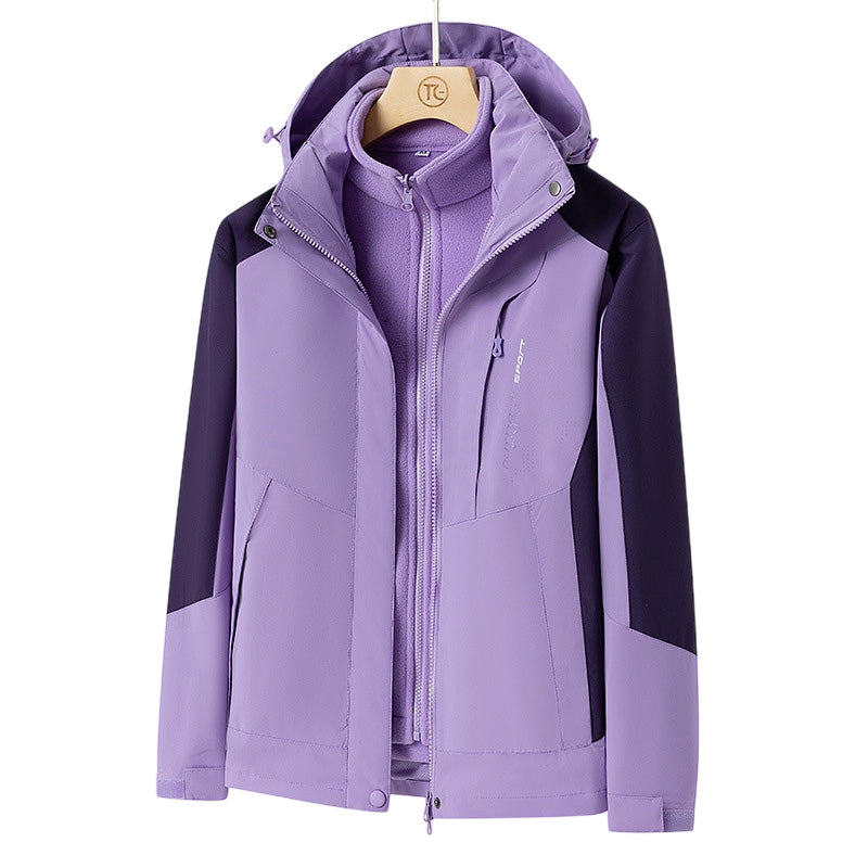 Women's 3-in-1 Outdoor Triple-Protection Multi-Color Jacket