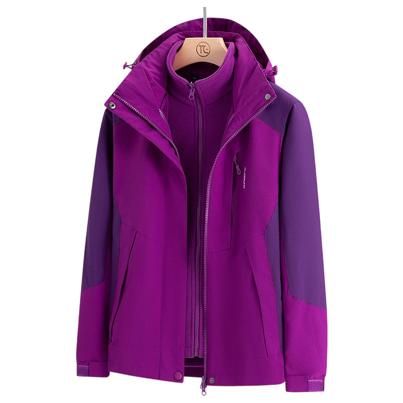 Women's 3-in-1 Outdoor Triple-Protection Multi-Color Jacket