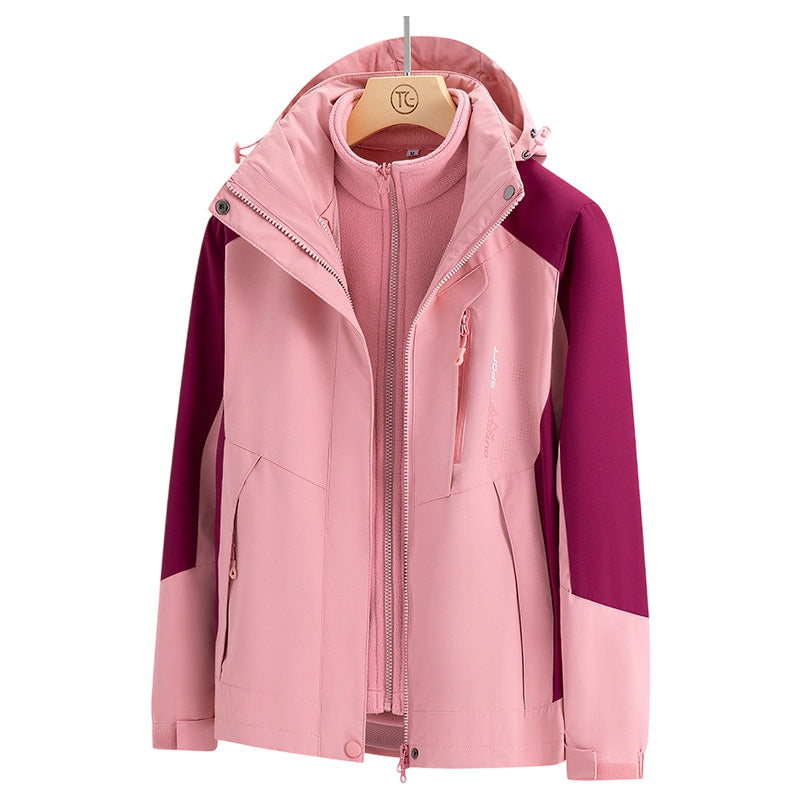 Women's 3-in-1 Outdoor Triple-Protection Multi-Color Jacket