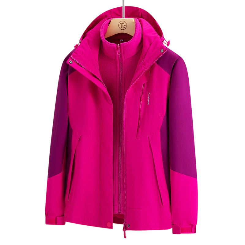 Women's 3-in-1 Outdoor Triple-Protection Multi-Color Jacket