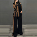 Fashion Blazer & Wide-Leg Pants Set