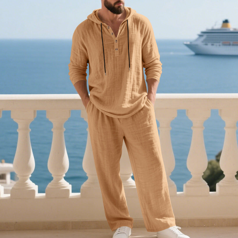 💥Men's Hooded Casual Loose Top & Pants 2-Piece Set👕👖