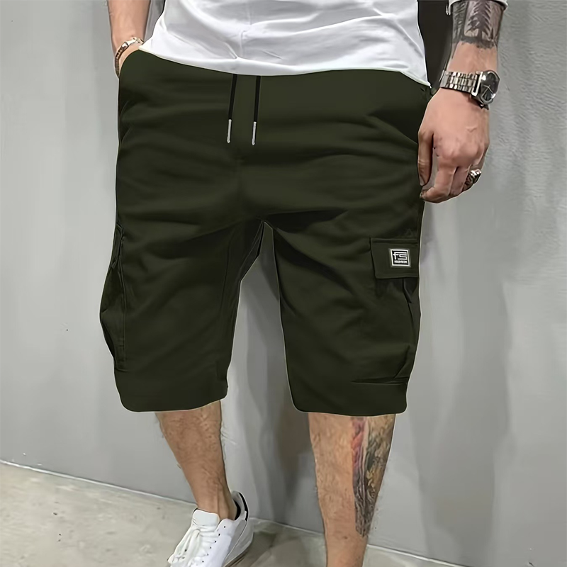 💖🩳 Men's Casual Cargo Shorts with Drawstring Waist – Multi-Pocket, Lightweight & Breathable