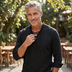 🧥Men's Casual Lace-Up Shirt – Smart in seconds! No-tie modern collar, soft breathable cotton.