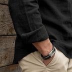 🧥Men's Casual Lace-Up Shirt – Smart in seconds! No-tie modern collar, soft breathable cotton.