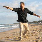 🧥Men's Casual Lace-Up Shirt – Smart in seconds! No-tie modern collar, soft breathable cotton.