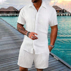 Men's Loose Short Sleeve Shirt & Shorts 2-Piece Set