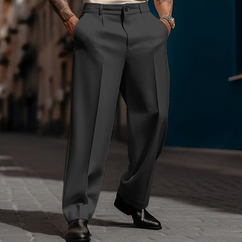 💥Men's Casual Wide-Leg Pants – Breezy pleated front, easy pull-on style 🔥BUY 2 FREE SHIPPING