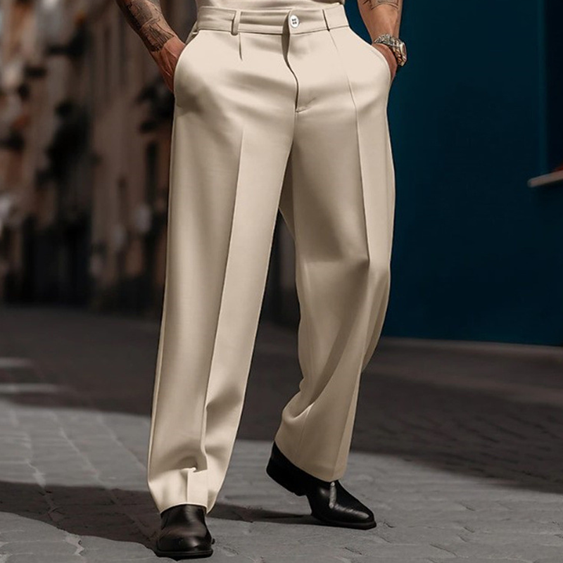 💥Men's Casual Wide-Leg Pants – Breezy pleated front, easy pull-on style 🔥BUY 2 FREE SHIPPING
