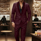 Men's Black Sparkle Tuxedo Suit Set