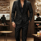 Men's Black Sparkle Tuxedo Suit Set