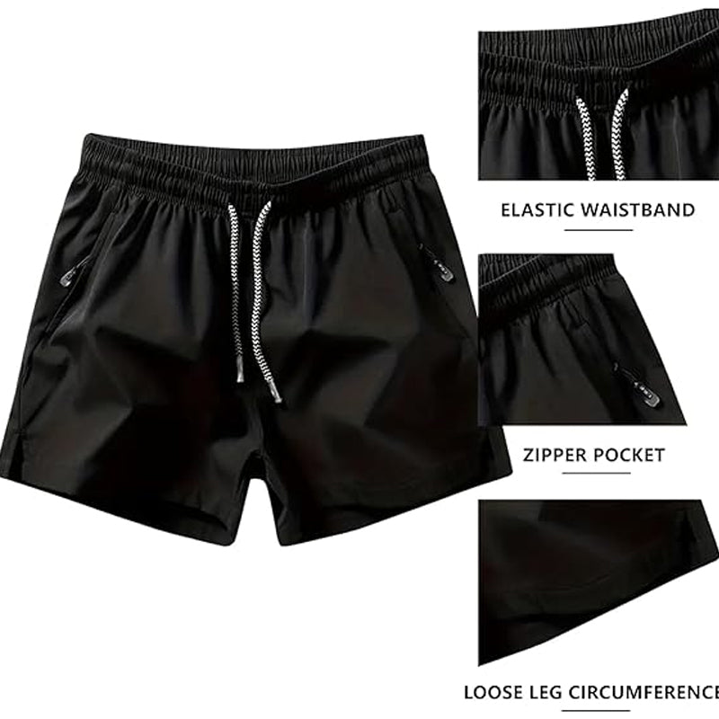 🩳 Quick-Dry Athletic Shorts – Zipper Pockets & Cool-Touch Fabric 🏃