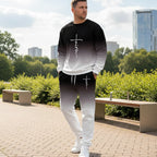 🔥Men's Gradient Color Crewneck Tracksuit Set