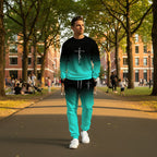 🔥Men's Gradient Color Crewneck Tracksuit Set