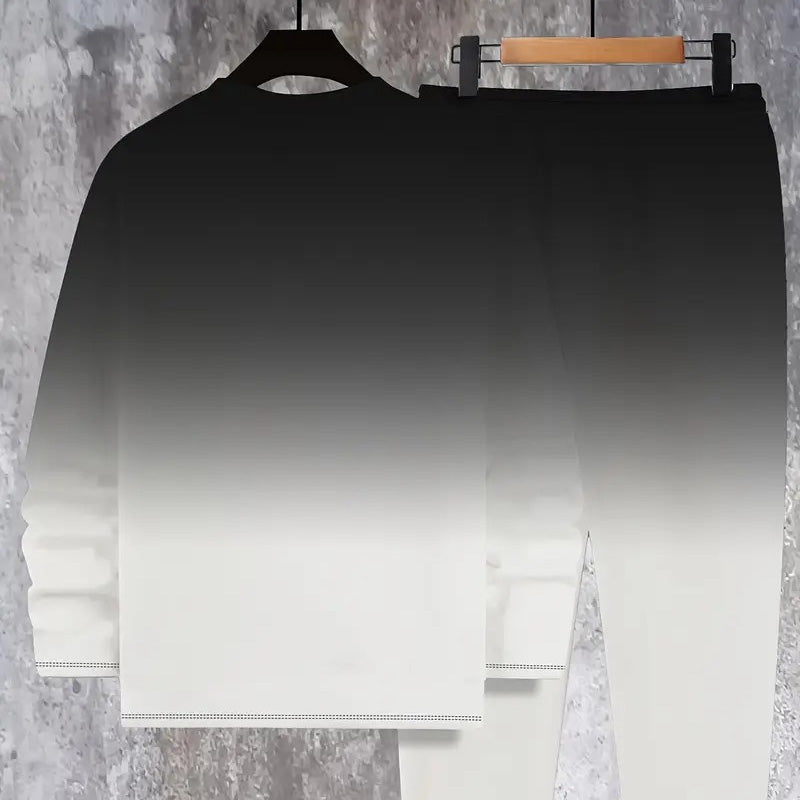 🔥Men's Gradient Color Crewneck Tracksuit Set