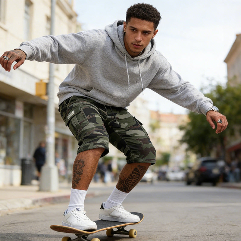 Men's Camouflage Cargo Shorts – Multi-Pocket, Adjustable Waist & Breathable Fabric🌿🩳