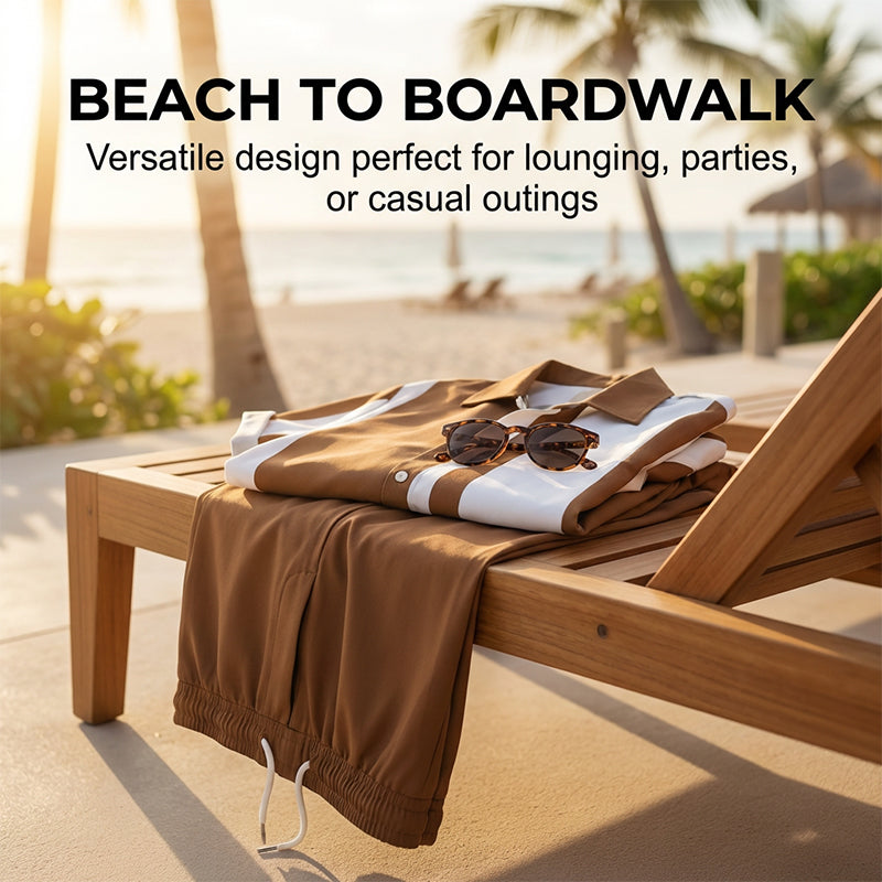 Men's Color-Block Shirt & Pants 2-Piece Set