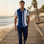 Men's Color-Block Shirt & Pants 2-Piece Set