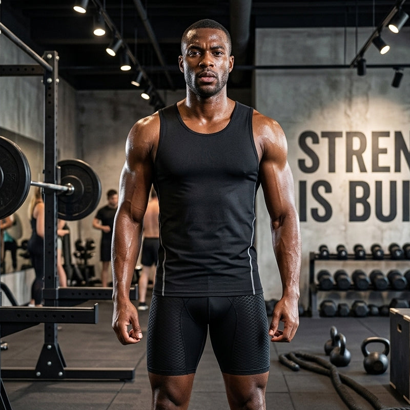 Men's Compression Shirt Tank Top for Training