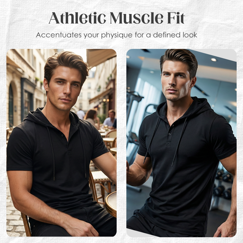 Athletic Fit Workout Hoodie Tee for Men
