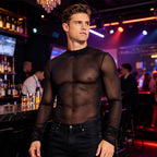 Men's Sheer Mesh Long Sleeve Top