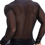 Men's Sheer Mesh Long Sleeve Top