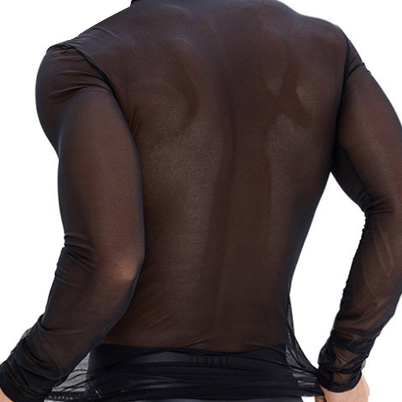 Men's Sheer Mesh Long Sleeve Top