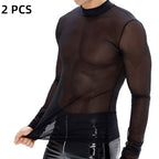 Men's Sheer Mesh Long Sleeve Top