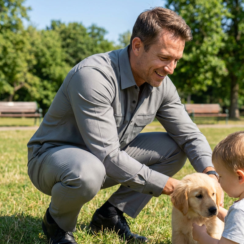 Men's 2-Piece Solid Color Walking Suit Set