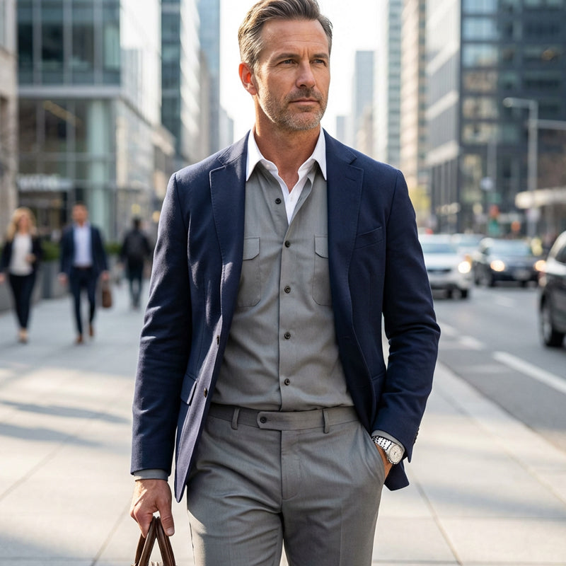 Men's 2-Piece Solid Color Walking Suit Set