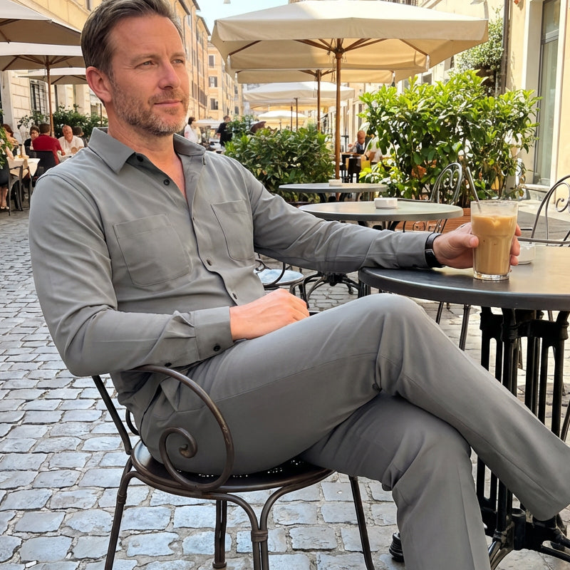 Men's 2-Piece Solid Color Walking Suit Set