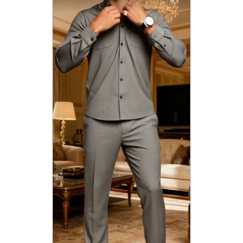 Men's 2-Piece Solid Color Walking Suit Set
