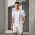 👕 50% OFF NOW! 🩳 Men's Floral Print 2-Piece Set – Shirt & Shorts, Breathable & Adjustable Waist 🏖️