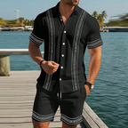 👕 50% OFF NOW! 🩳 Men's Floral Print 2-Piece Set – Shirt & Shorts, Breathable & Adjustable Waist 🏖️