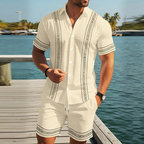 👕 50% OFF NOW! 🩳 Men's Floral Print 2-Piece Set – Shirt & Shorts, Breathable & Adjustable Waist 🏖️