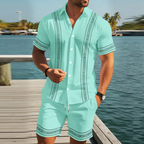 👕 50% OFF NOW! 🩳 Men's Floral Print 2-Piece Set – Shirt & Shorts, Breathable & Adjustable Waist 🏖️