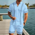 👕 50% OFF NOW! 🩳 Men's Floral Print 2-Piece Set – Shirt & Shorts, Breathable & Adjustable Waist 🏖️