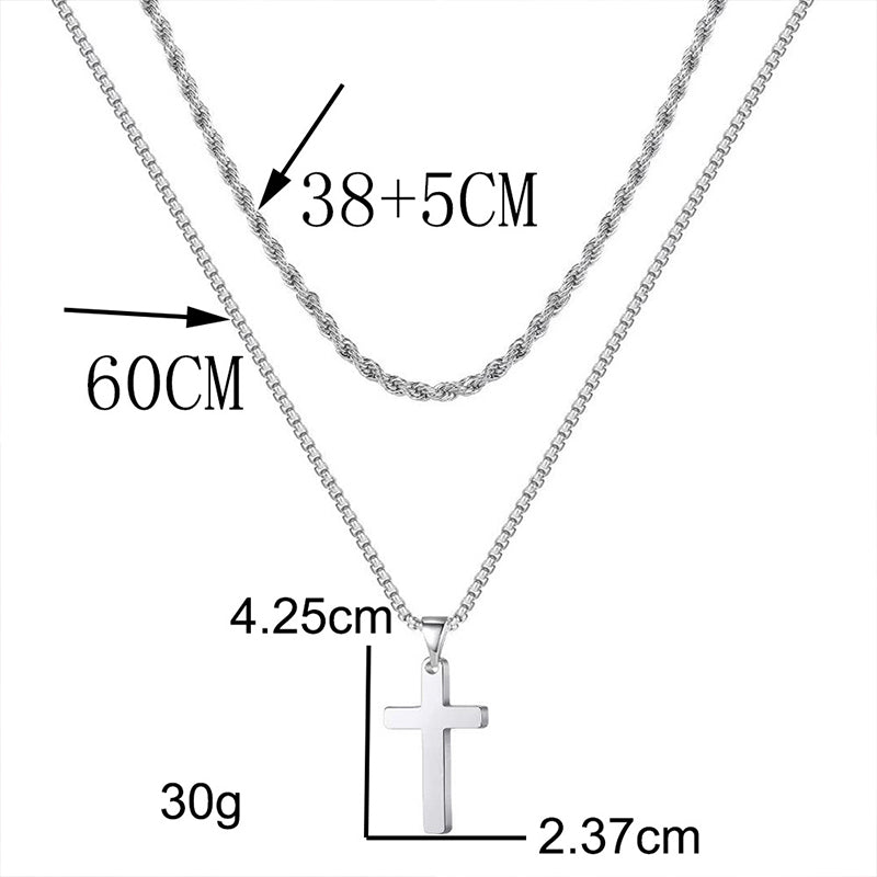 🔥 Hot sale 50% OFF🔥Double Layer Cross Pendant Necklace