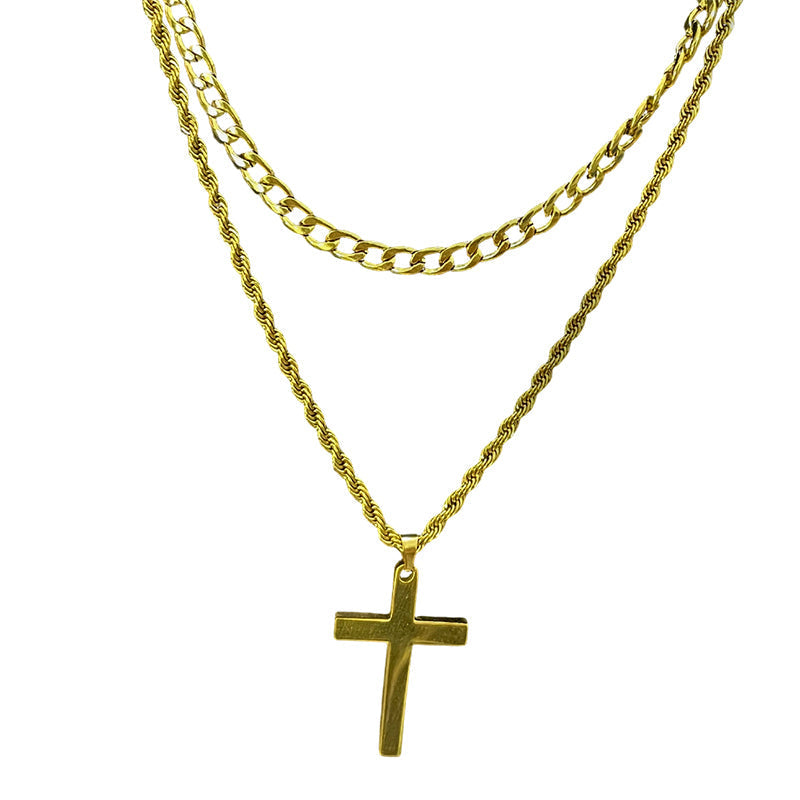 🔥 Hot sale 50% OFF🔥Double Layer Cross Pendant Necklace