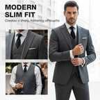 Men's Slim-Fit 3-Piece Suit Set