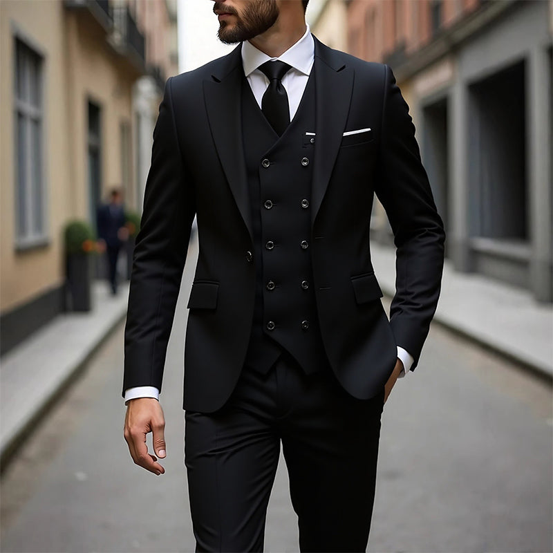 Men's Slim-Fit 3-Piece Suit Set