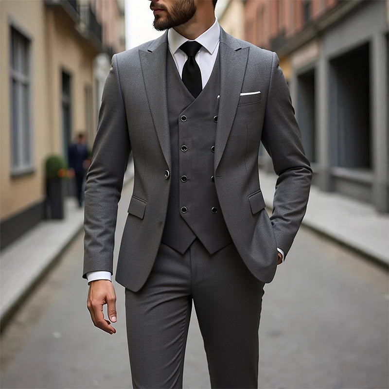 Men's Slim-Fit 3-Piece Suit Set