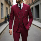 Men's Slim-Fit 3-Piece Suit Set