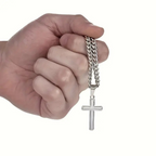 ⛓️✝️ Men's Cross Pendant Necklace – Stainless Steel, Built to Last