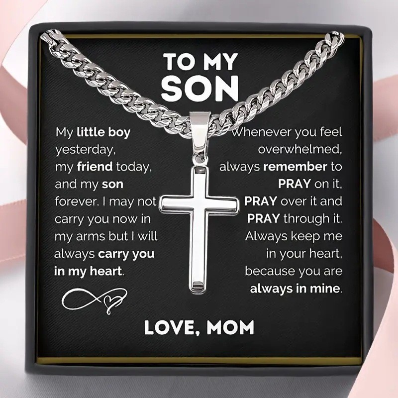 ⛓️✝️ Men's Cross Pendant Necklace – Stainless Steel, Built to Last