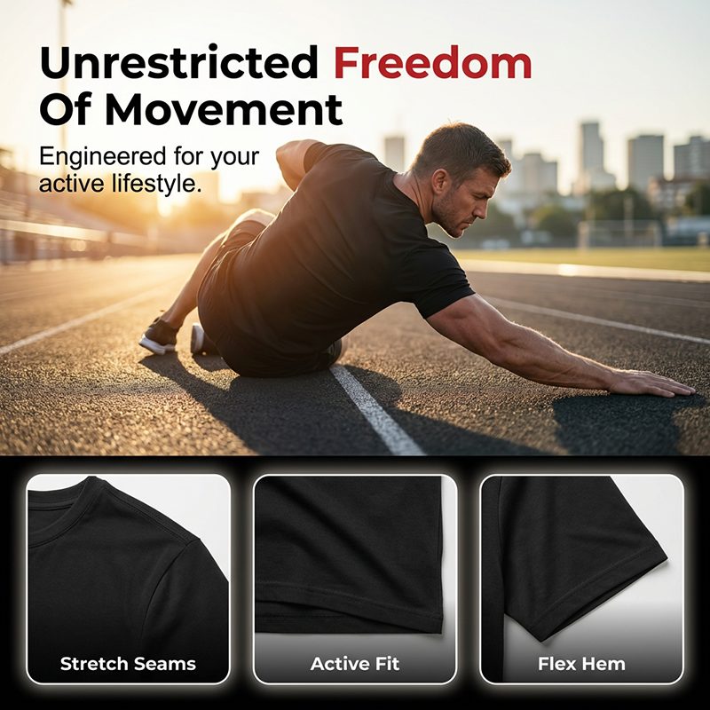 Men's Athletic Fit Crew Neck Tee | Gym-to-Street, Breathable & Dry! 💪🔥