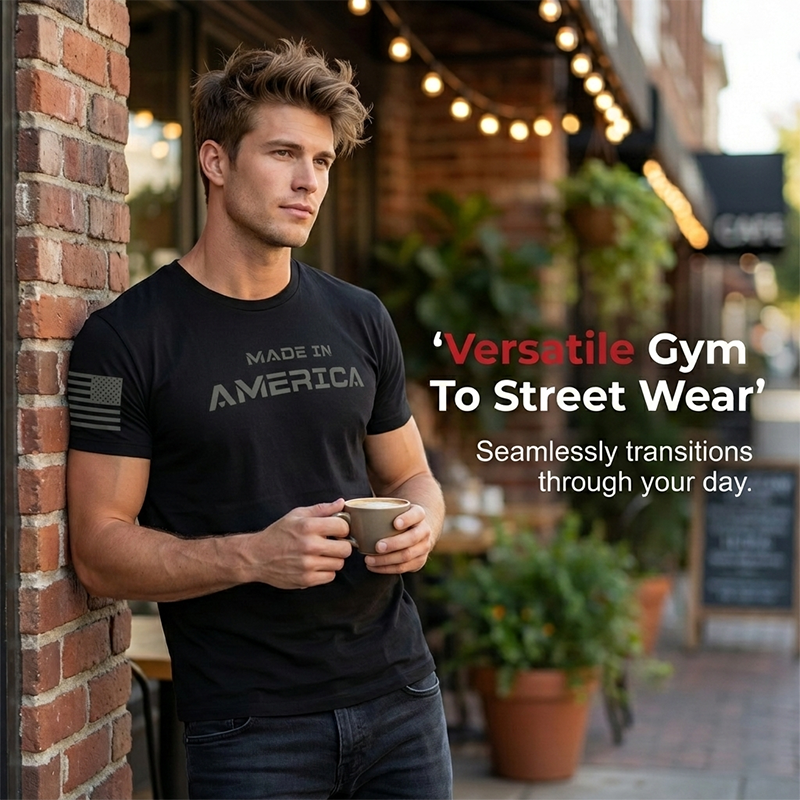 Men's Athletic Fit Crew Neck Tee | Gym-to-Street, Breathable & Dry! 💪🔥